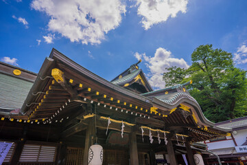 神社　門　神社仏閣　拝殿　大國魂神社　随神門　寺社仏閣