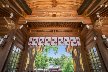 神社　門　神社仏閣　拝殿　大國魂神社　随神門　寺社仏閣