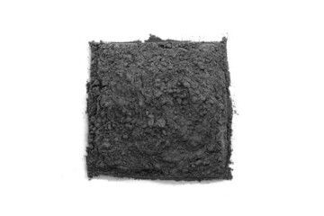 Square black cosmetic clay powder - top view