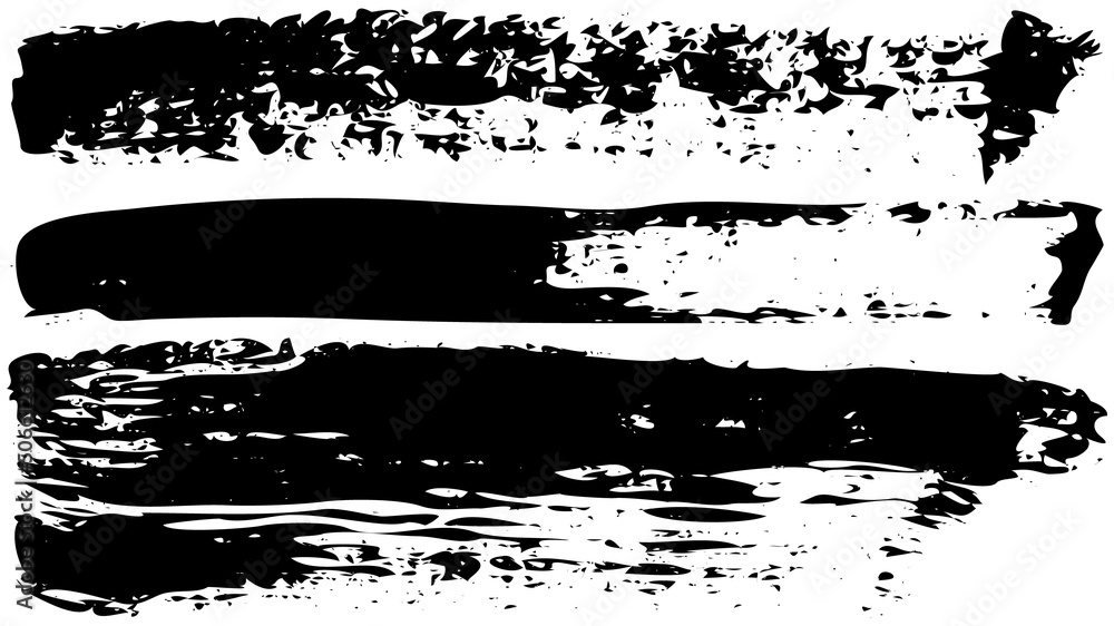 Poster set of different abstract shapes, smears and prints. black design elements isolated on white backgro