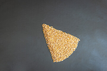 wheat grain chart pie share shape concept flat overhead view