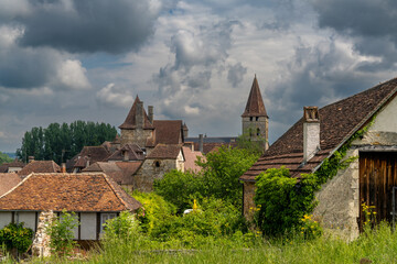 Fototapeta na wymiar view of the picturesque historic village of Carennac in the Dordogne Valley