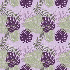 Beautiful abstract design template with monstera leaves.