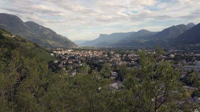View of Merano valley in South Tyrol 4k video footage