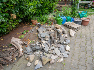 Gartenbau Baumaterial Schiefergestein Felsen