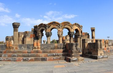 Ruins of Zvartnos temple in Armenia