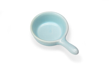 Empty ceramic sauce cup isolated on white