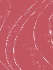 Vertical illustration with copyspace, bubbles and stripes on pinky red background with space for text