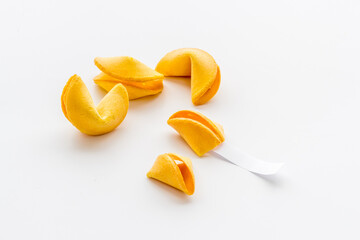 A lot of Chinese New Year fortune cookies. Chinese New Year background