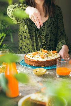 Healthy Homemade Carrot Cake Ready for Easter
