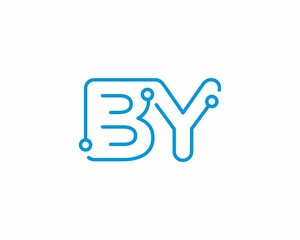 Abstract Letters BY Logo Design Template 001