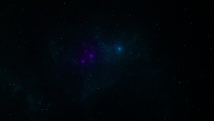 Naklejka premium Cosmic background of stars and galaxies. A dark infinite universe with shining stars and constellations. Stellar space. Stardust nebulae. 3d render