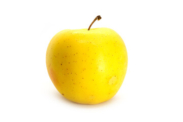 Golden delicious apples isolate on white background - obrazy, fototapety, plakaty
