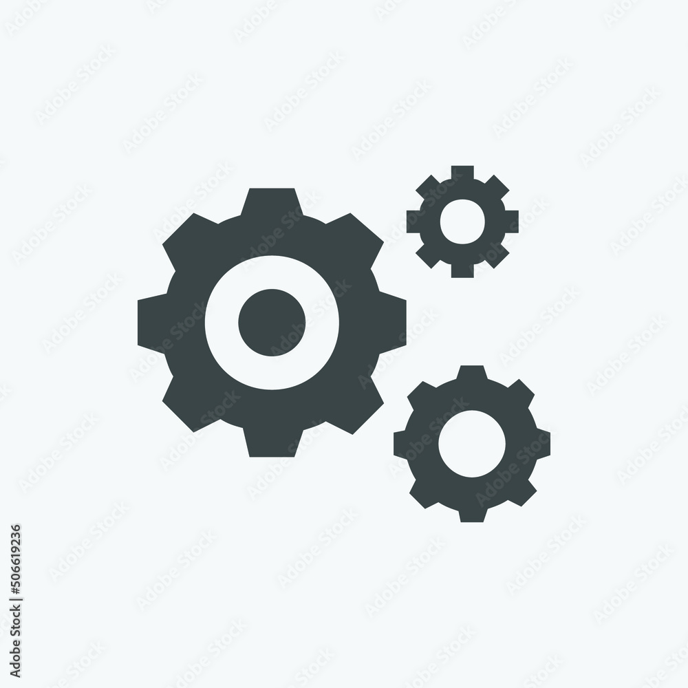 Poster settings icon vector. isolated cogs icon vector design. designed for web and app design interfaces.