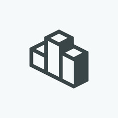 3D chart icon vector. Isolated business icon vector design. Designed for web and app design interfaces.