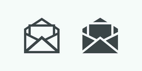 Open envelope icon vector. Isolated mail icon vector design. Designed for web and app design interfaces.