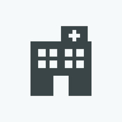 Obraz premium Hospital icon vector. Isolated medical icon vector design. Designed for web and app design interfaces.