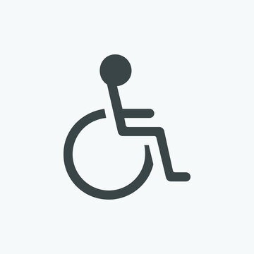 Wheelchair icon vector. Isolated disabled icon vector design. Designed for web and app design interfaces.
