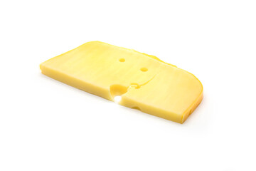 slice of swiss cheese isolated on white background