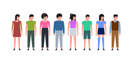 People group. Business company people. Diverse cartoon men and women.