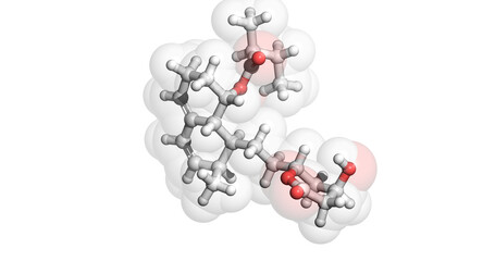 Pitavastatin, 3D molecule 