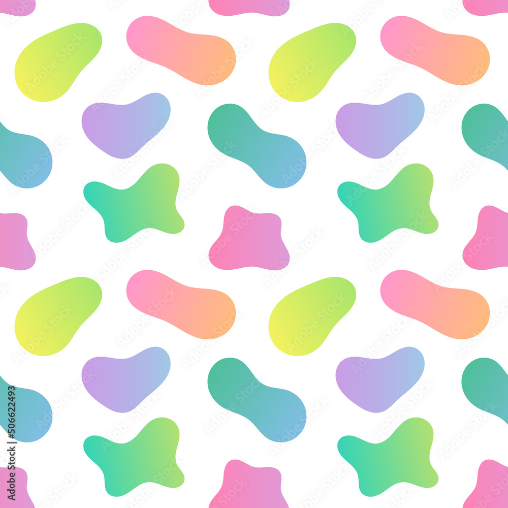 Canvas Prints colorful amoeba shapes seamless abstract pattern.