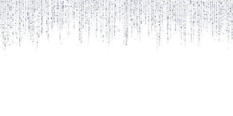 Wide silver glitter garland hanging decoration on white background. Vector