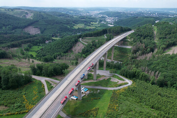 Brunsbecke Talbrücke auf der Sauerlandlinie A45 - Sperrung