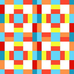 Abstract mosaic artwork design with simple shapes and figures. Geometrical pattern graphics with basic form and elements.