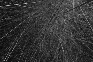 Black and white art with a modern linear texture. Psychedelic mesh abstract 3d rendering background