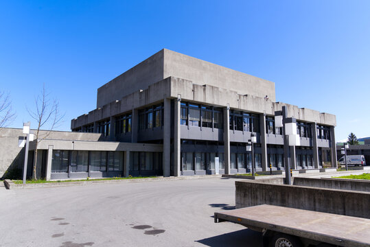 University of St. Gallen HSG main campus on a sunny spring day. Photo taken April 19th, 2022, St. Gallen, Switzerland.