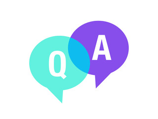 Q and A icon.  Q & a  vector logo. 
