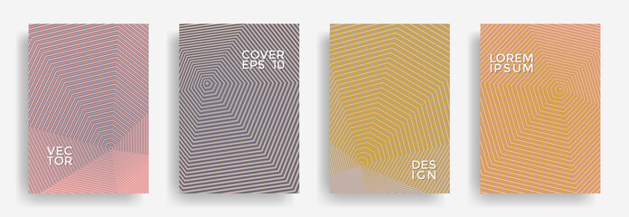 Hexagonal halftone pattern cover pages vector creative design.