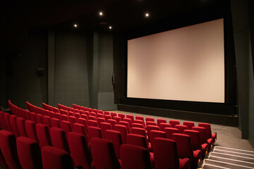 Obraz premium Cinema screen with reed seats