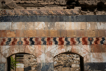 old building decoration in oriental house ruin - historic interior