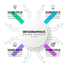Infographic template. Technology concept. Circle with four steps and icons