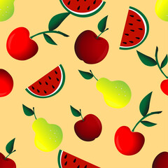 Bright patterns with sweet watermelons. pattern with fruits in vector.summer pattern.