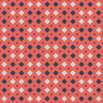 Seamless, Vector Image of Stylized Rhombuses, Squares and Trapezoids in Orange Muted Tones. Can Be Used in Design and Textiles