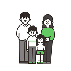 寄り添う家族のアイコン green