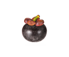 Mangosteen isolated on the white background .