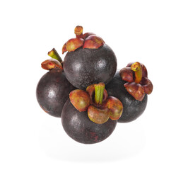 Mangosteen isolated on the white background .