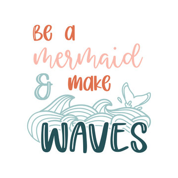 Mermaid lettering vector