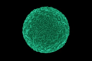 Monkeypox virus model, greenish blue color. Epidemy, pandemy concept. 3d render