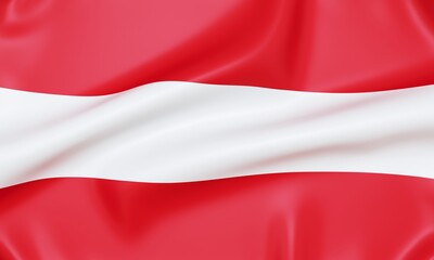 Obraz premium Flag of Austria, 3d rendering.
