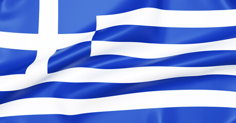 Flag of Greece, 3d rendering.