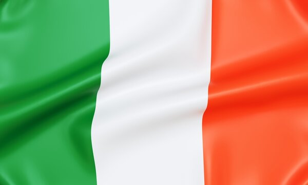 Flag of Ireland, 3d rendering.