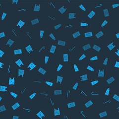 Set Drinking plastic straw, Cream cosmetic tube, Stop pollution and Dead bird, on seamless pattern. Vector