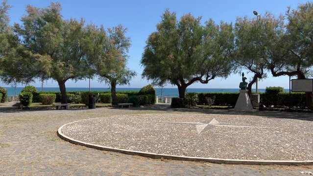 Panoramic view of Piazzale Caduti di Nassirya in Anzio, Italy