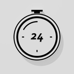 3D Rendered Clock Timer Countdown Icon Design