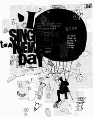 Man in a hot air balloon